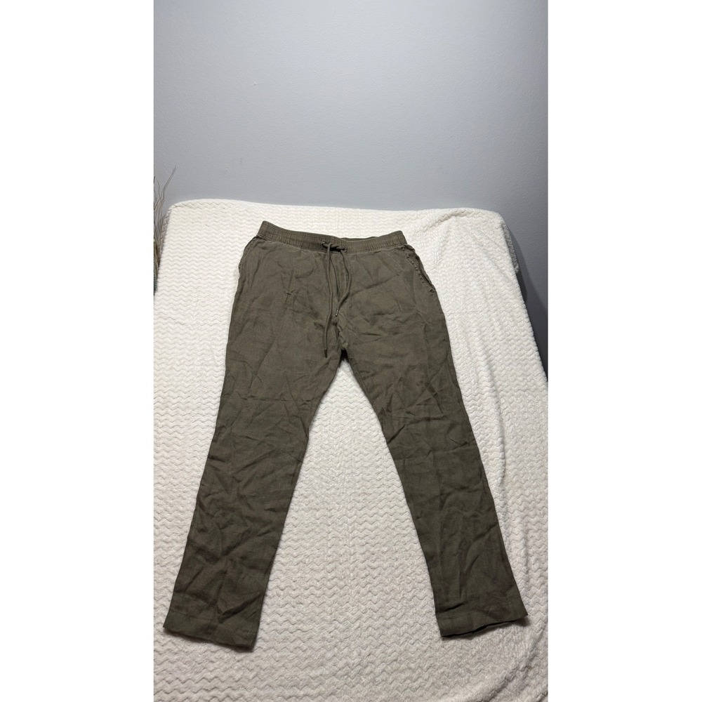 Standard James Perse Womens Olive Linen Drawstring Pants MKO1370 Size 2